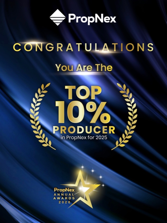 Top 10% Producer in PropNex for 2025